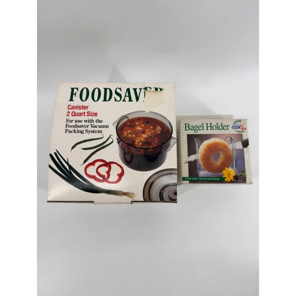 Kitchen Gadget Lot Yusshn Vegetable Chopper FoodSaver Canister Bagel Holder NEW